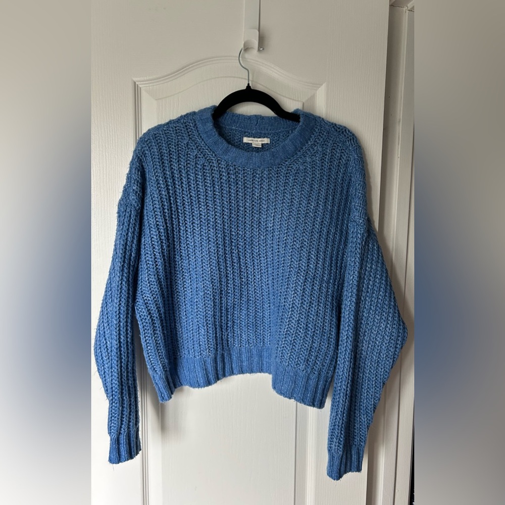American Eagle Light Blue Knit Sweater , size l, like new condition
